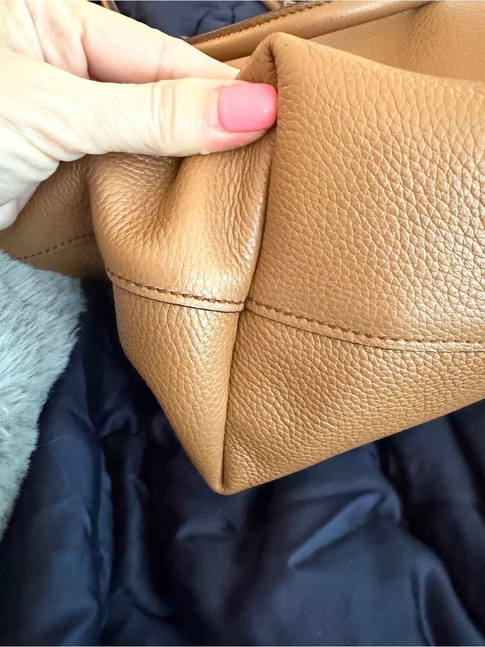Prada Large Shoulder Bag Vitello Phenix Caramel Leather Tote - Picture 5 of 10
